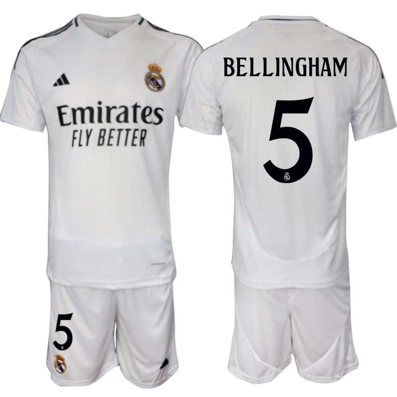 Men 2024-2025 Club Real Madrid home White #5 Soccer Jersey->real madrid jersey->Soccer Club Jersey